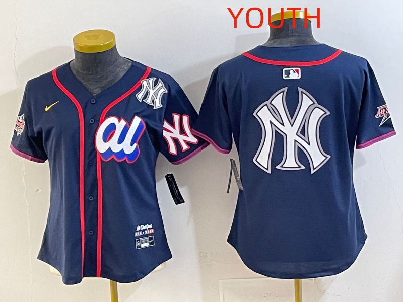 Youth 2025 New York Yankees Blank Drak Blue All star Nike MLB Jersey style 014